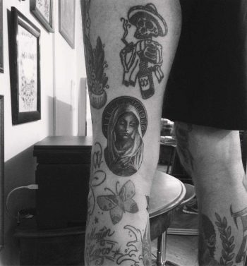 Virgin Mary tattoo by Annelie Fransson