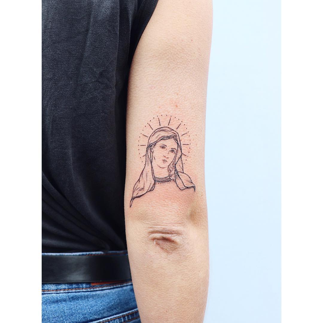 Virgin Mary tattoo by Zaya Hastra - Tattoogrid.net