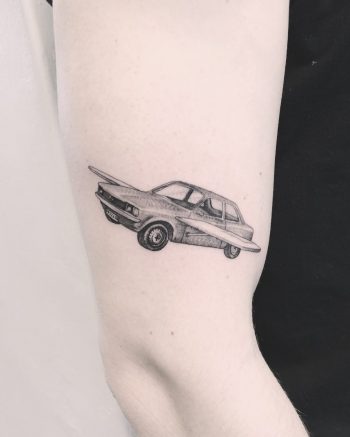 A flying Opel Kadett tattoo Annelie Fransson