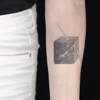 Another marble cube and a line by Aga Kura