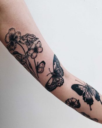 Botanical tattoos by Finley Jordan
