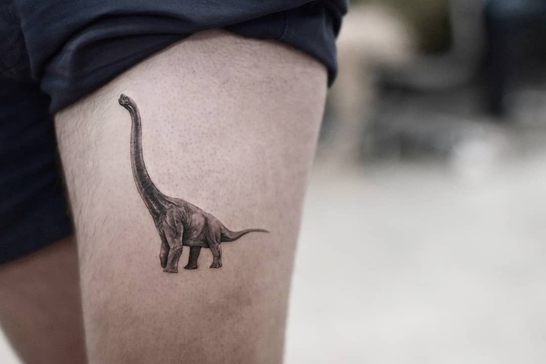Brachiosaurus tattoo by Dragon Ink