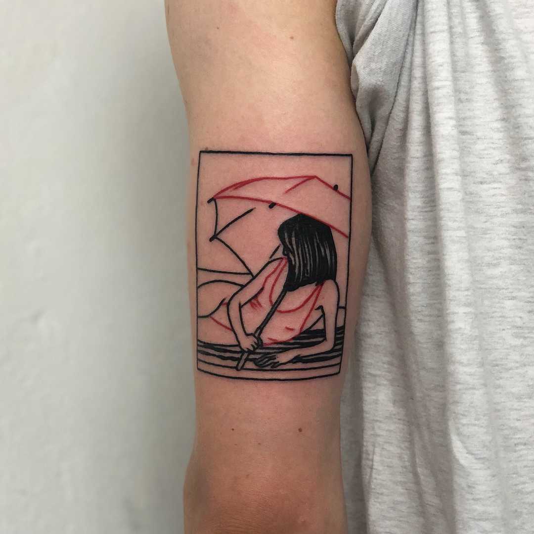 Chilling babe by Hand Job Tattoo