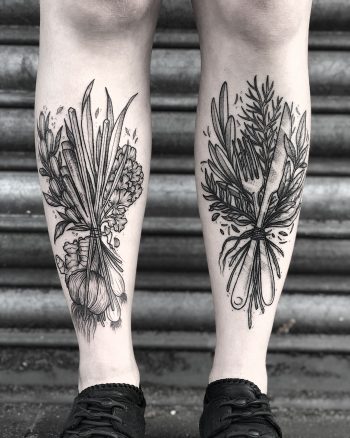 Chinese herbs garlic, spring onion, and sesam by Lozzy Bones Tattoo