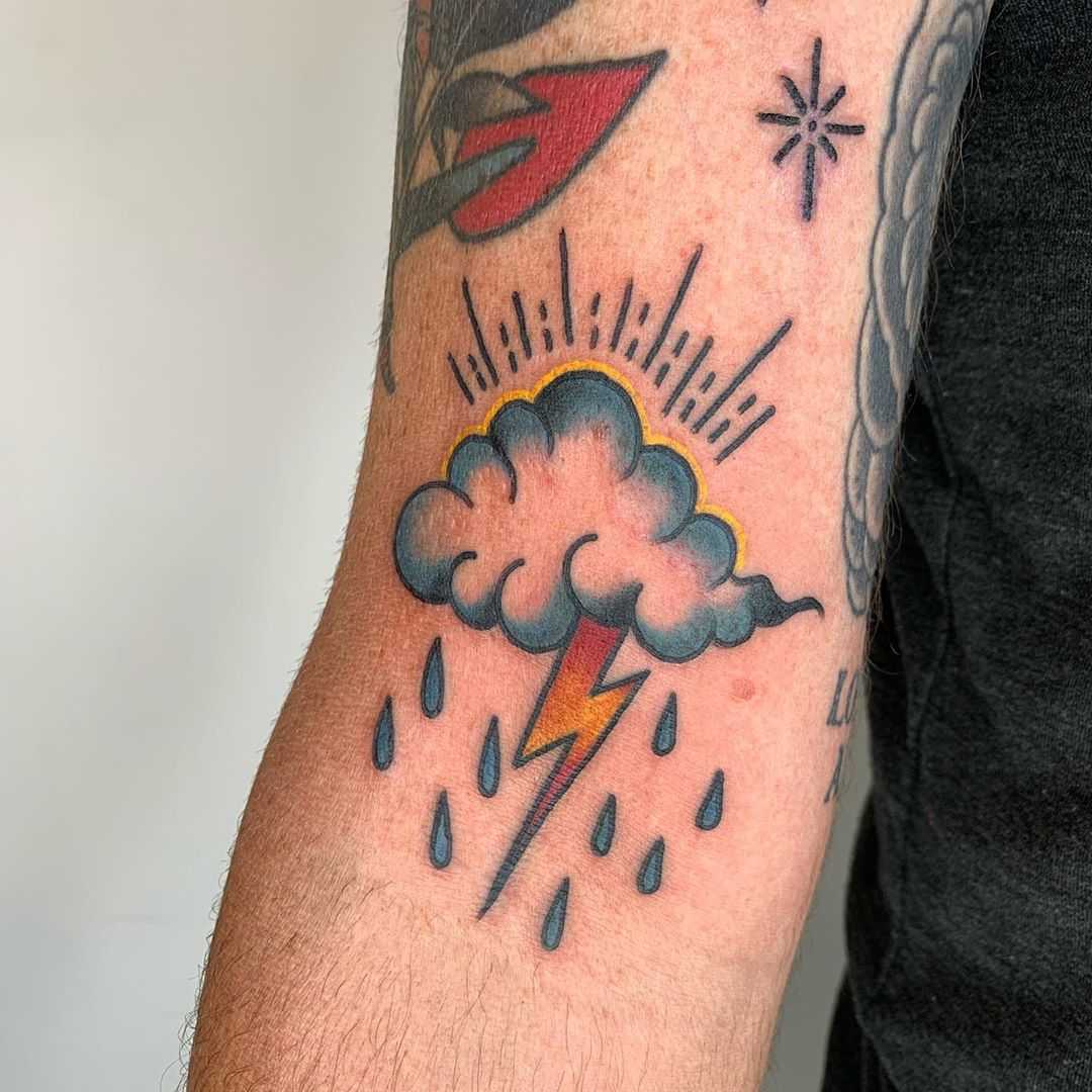 Cloud storm tattoo by Lara Simonetta