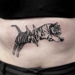 Glitched tiger tattoo by Loz McLean