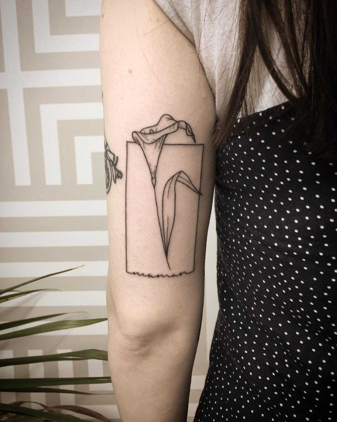 Hand-poked Calla lily by Kirk Budden