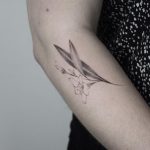 Hand-poked oleander tattoo by Lara Maju