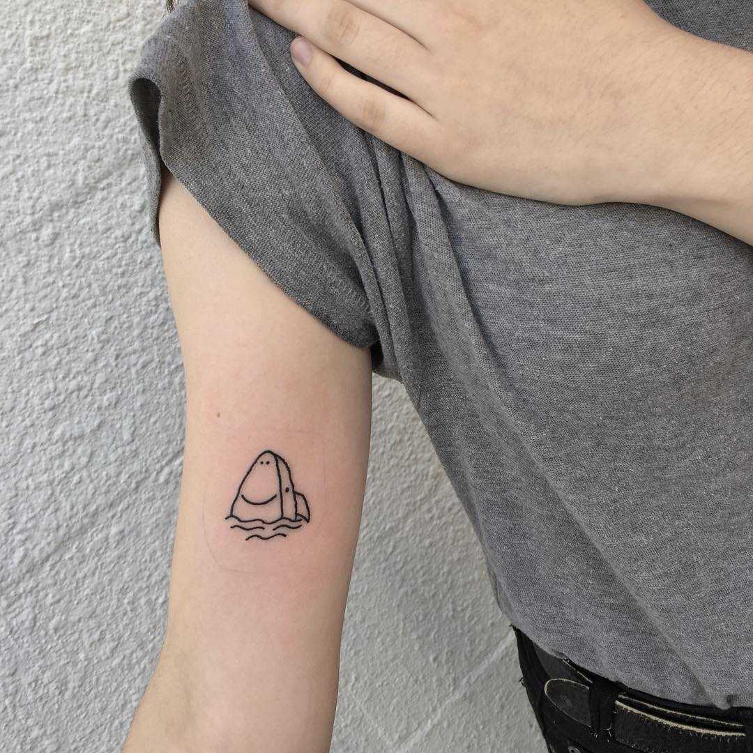 Happy shark tattoo by yeahdope