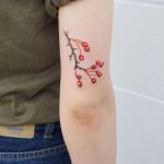 Hawthorn berries tattoo by tattooist picsola