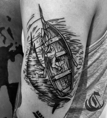 Inspired by the old man and the sea by Hand Job Tattoo