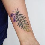 Jacaranda leaf and flowers by tattooist picsola