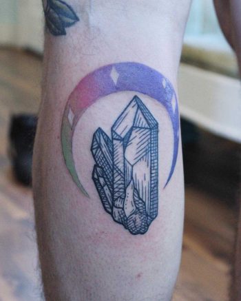 Little Amethyst moon tattoo by Emily Kaul