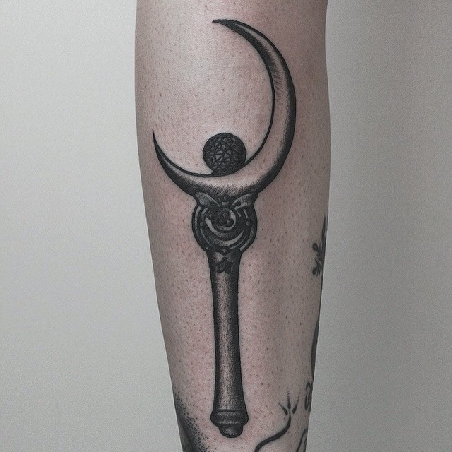Magic wand tattoo by Krzysztof Szeszko