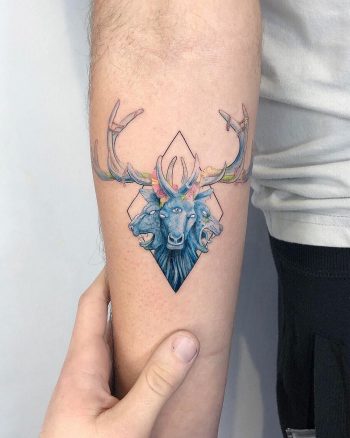 Mastodon album cover tattoo by Eden Kozo