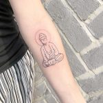 Minimalist Buddha tattoo by Loz Thomas