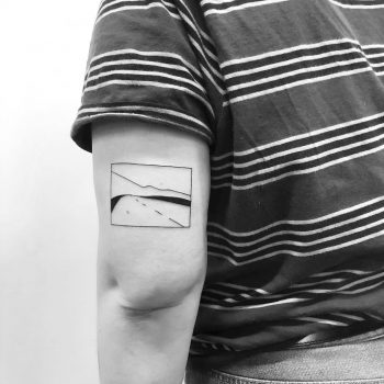 Minimalist road tattoo by Chinatown Stropky