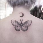 Moth and crescent moon by Karry Ka-Ying Poon