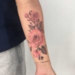 Pink roses tattoo by Gianina Caputo