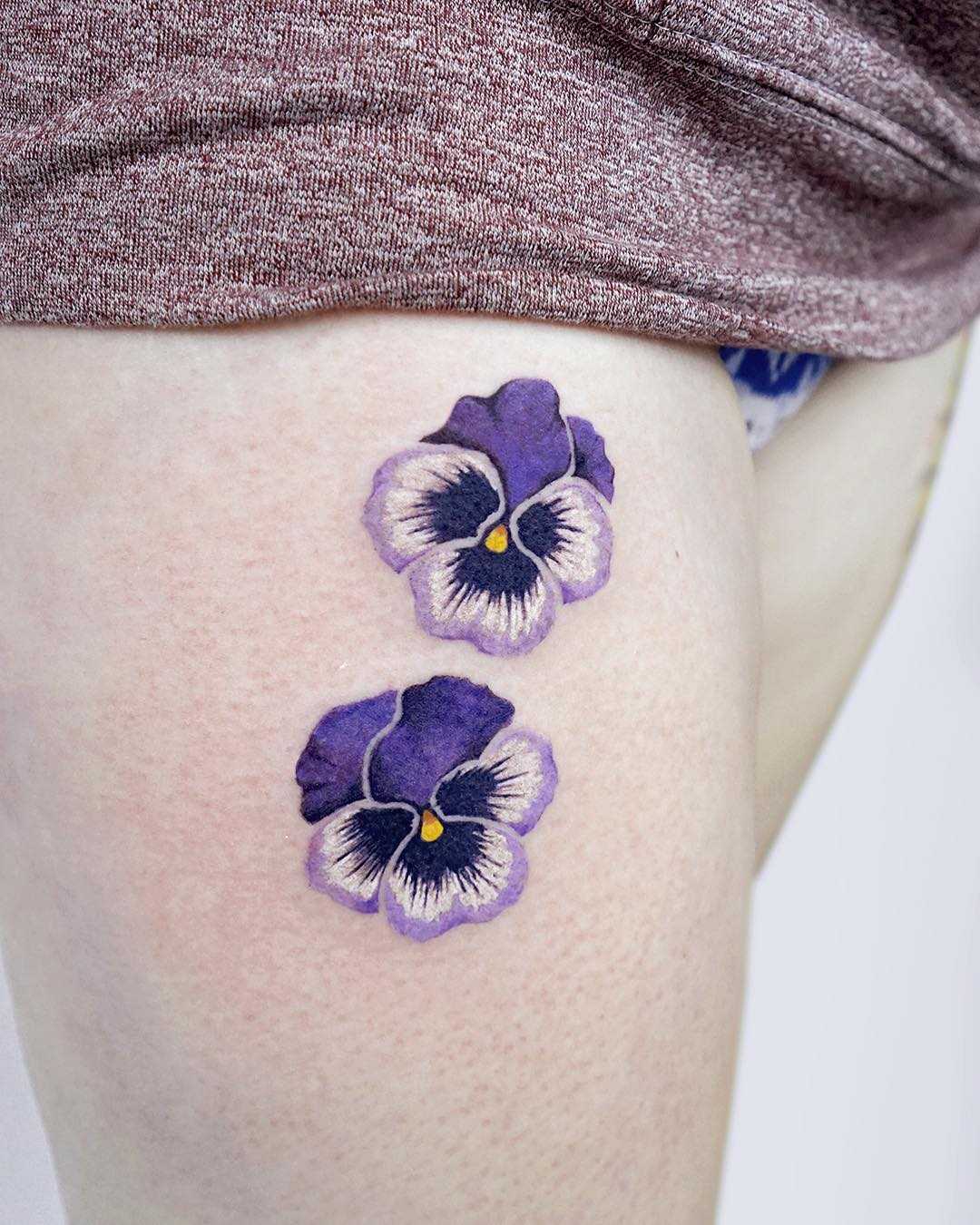 Purple pansies by tattooist picsola
