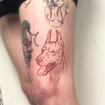 Red Doberman by Hand Job Tattoo