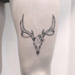 Red deer skull tattoo by Annelie Fransson