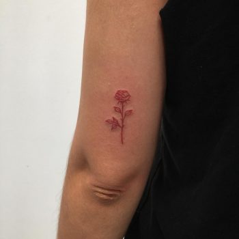 Red rose tattoo by Philipp Eid