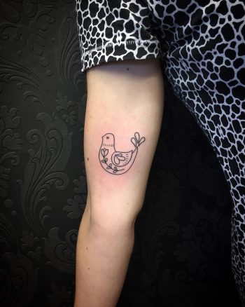 Scandinavian folk art-inspired bird by Kirk Budden