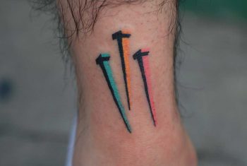 Three colorful nails hand-poked by zzizziboy