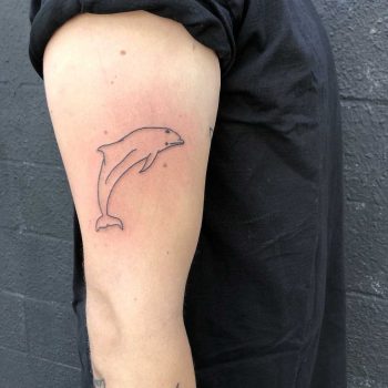 Trash dolphin tattoo by yeahdope