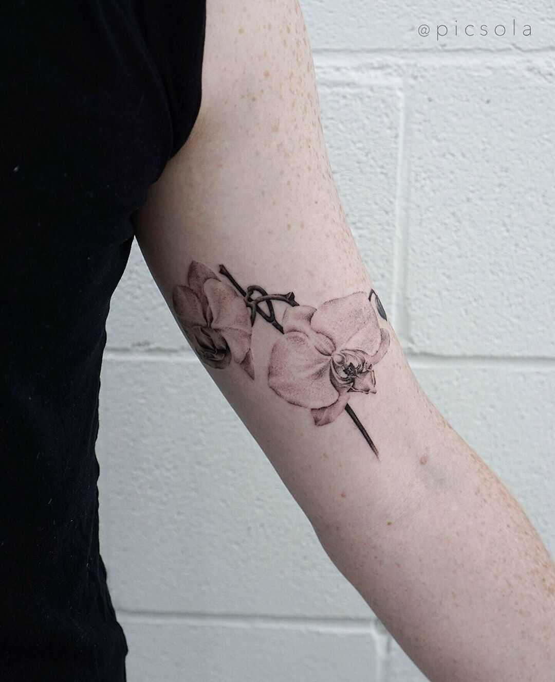 White orchids by tattooist picsola