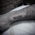 Write tattoo by Belladona Hurricane