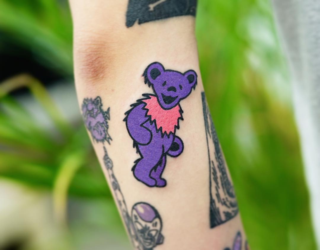 Acid bear tattoo by Puff Channel