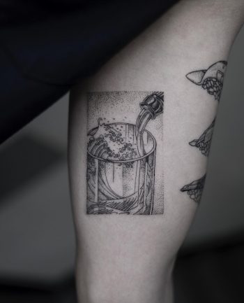 Beer tattoo by tattooist Oozy