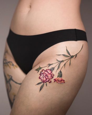 Carnation flower tattoo by Rey Jasper
