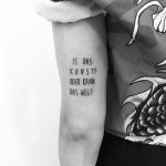 German quote tattoo by Philipp Eid