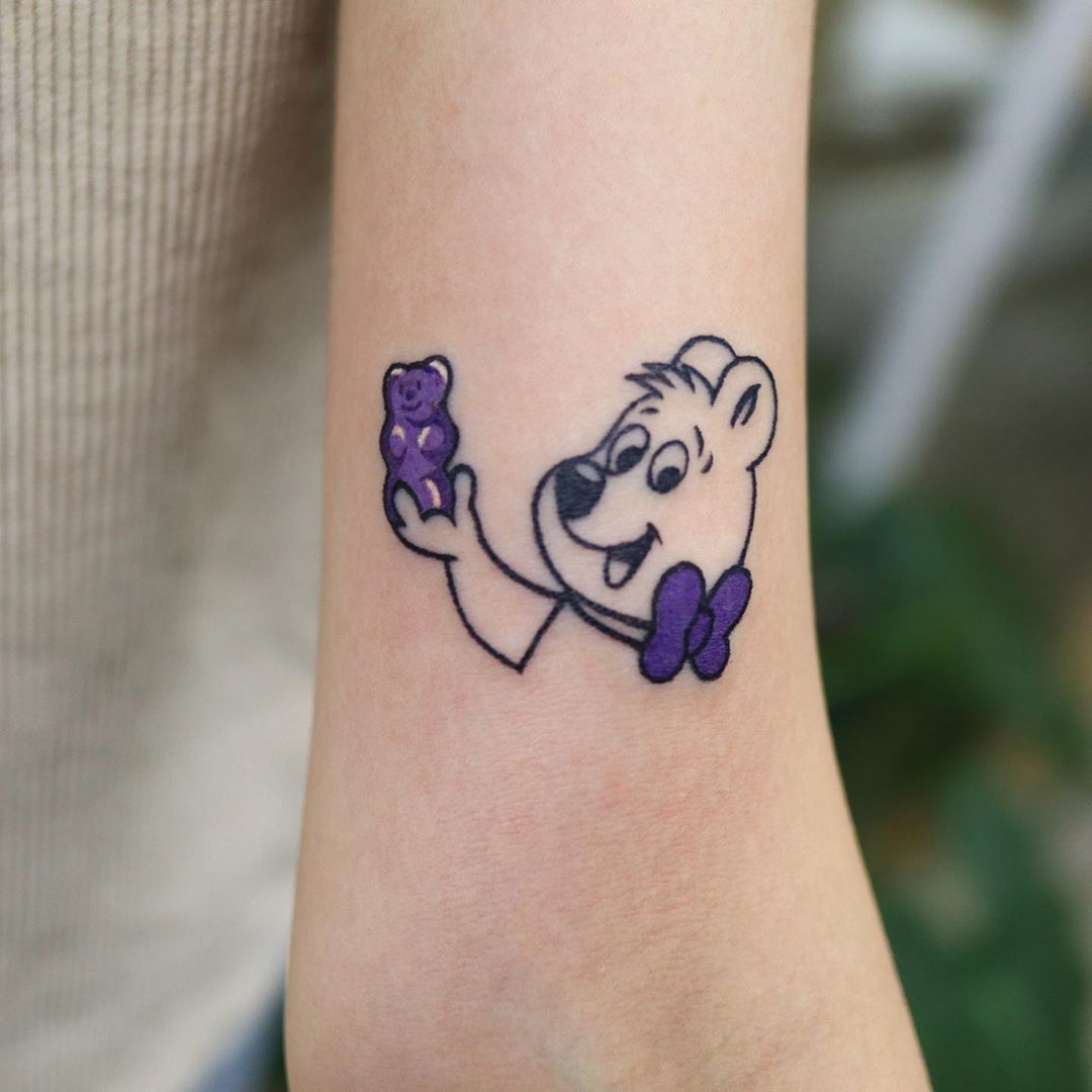 Haribo bear tattoo by Puff Channel