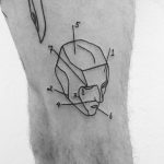 Head anatomy tattoo by Philipp Eid
