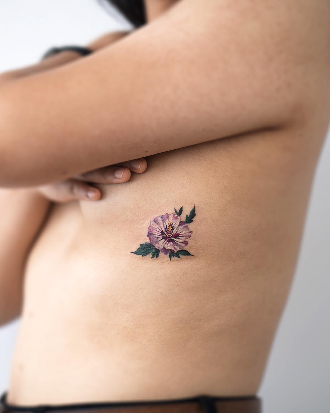 Hibiscus Syriacus flower tattoo by Rey Jasper