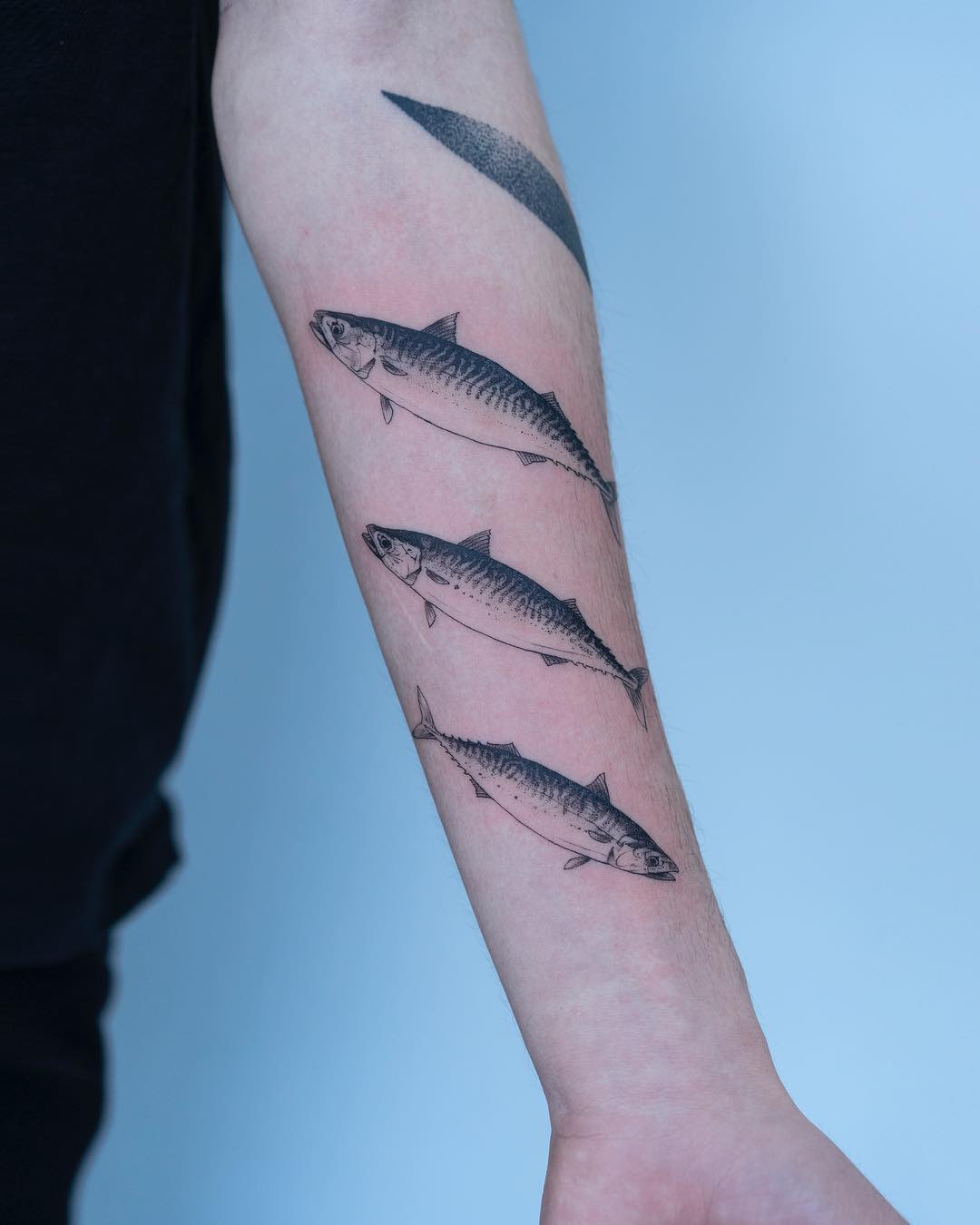 Mackerel tattoos by tattooist Oozy