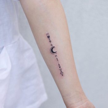 Moon arrow by tattooist Nemo