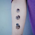Moon cube tattoo by Studio Bysol