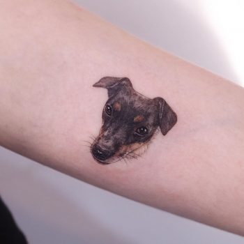 Puppy portrait by tattooist Nemo