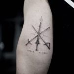 Three swords tattoo by Dragon Ink