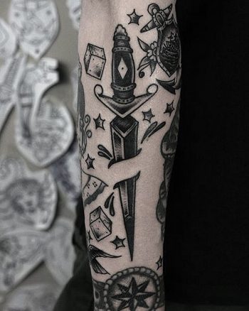 Traditional blackwork dagger by Krzysztof Szeszko