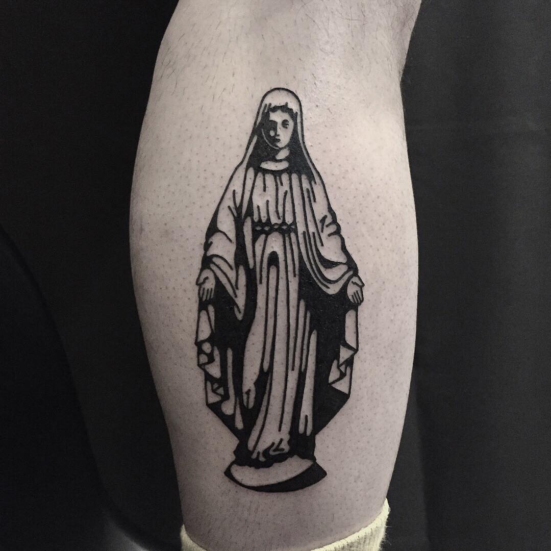 Virgin Mary tattoo by tattooist yeontaan