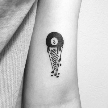 8 ball and ice cream by tattooist Bongkee