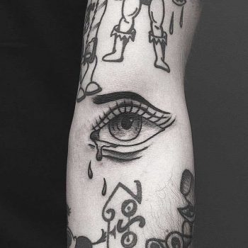 A blackwork eye by Krzysztof Szeszko