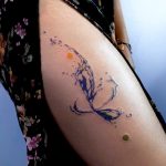 Abstract blue watercolor by tattooist Yeonho