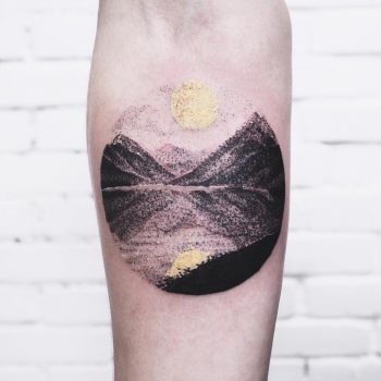 Akkeme Lake tattoo by Evgeny Mel